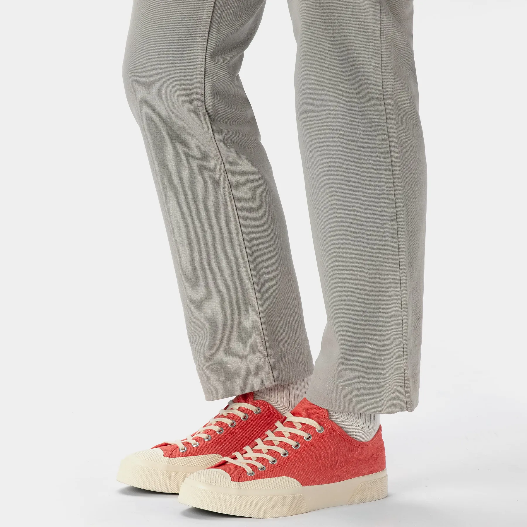 Kırmızı 2432 Works Low Cut Denim Yarn Dyed Unisex Kırmızı Sneaker