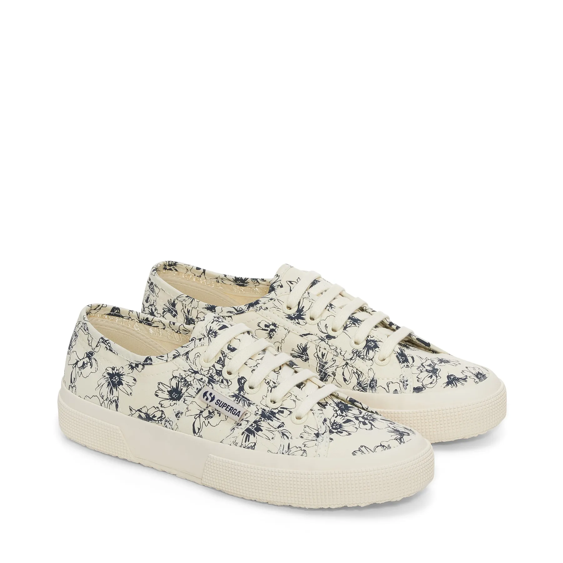 Bej 2750 Sketched Flowers Kadın Bej Sneaker