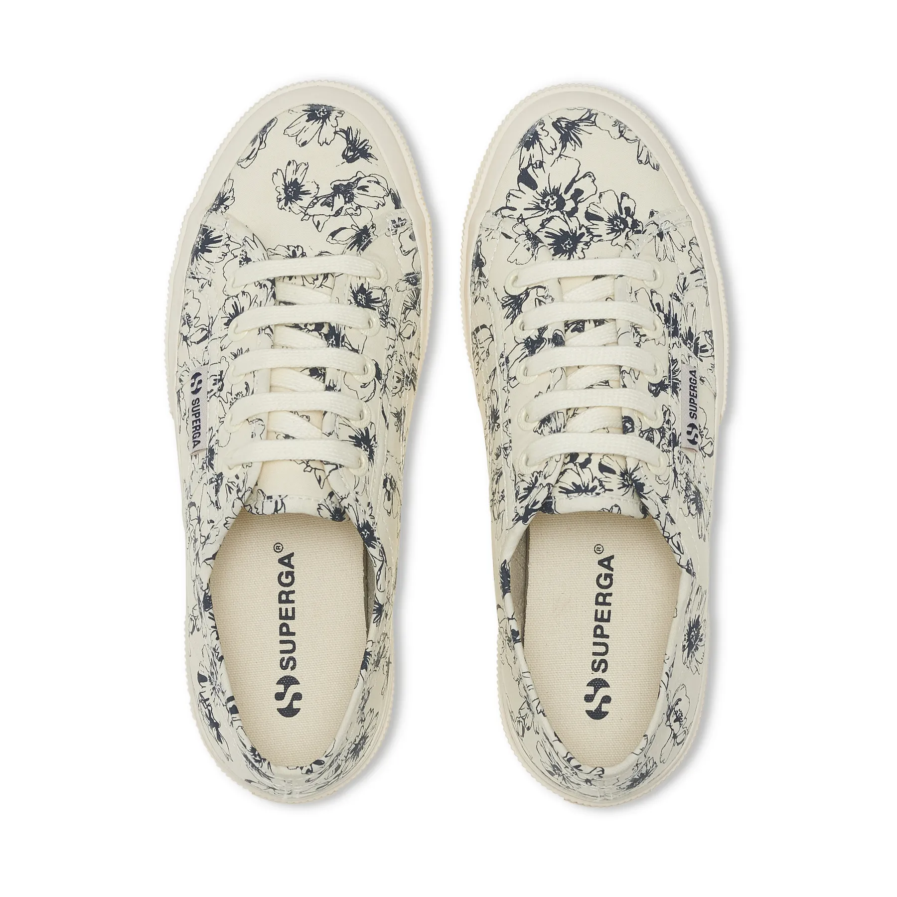 Bej 2750 Sketched Flowers Kadın Bej Sneaker