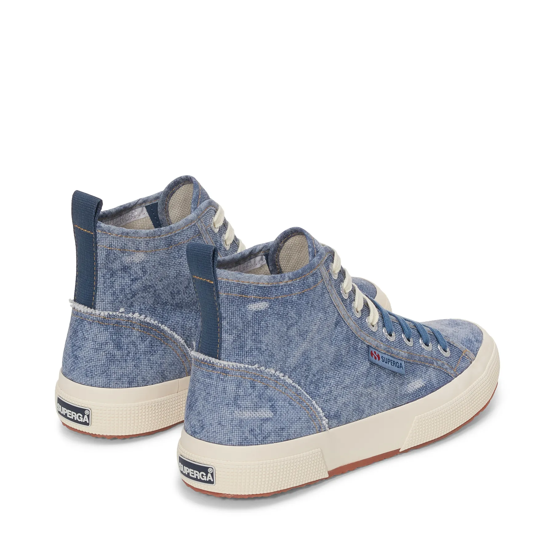 Beyaz 2573 Cotton Denim Destroyed Unisex Beyaz Bilekli Sneaker