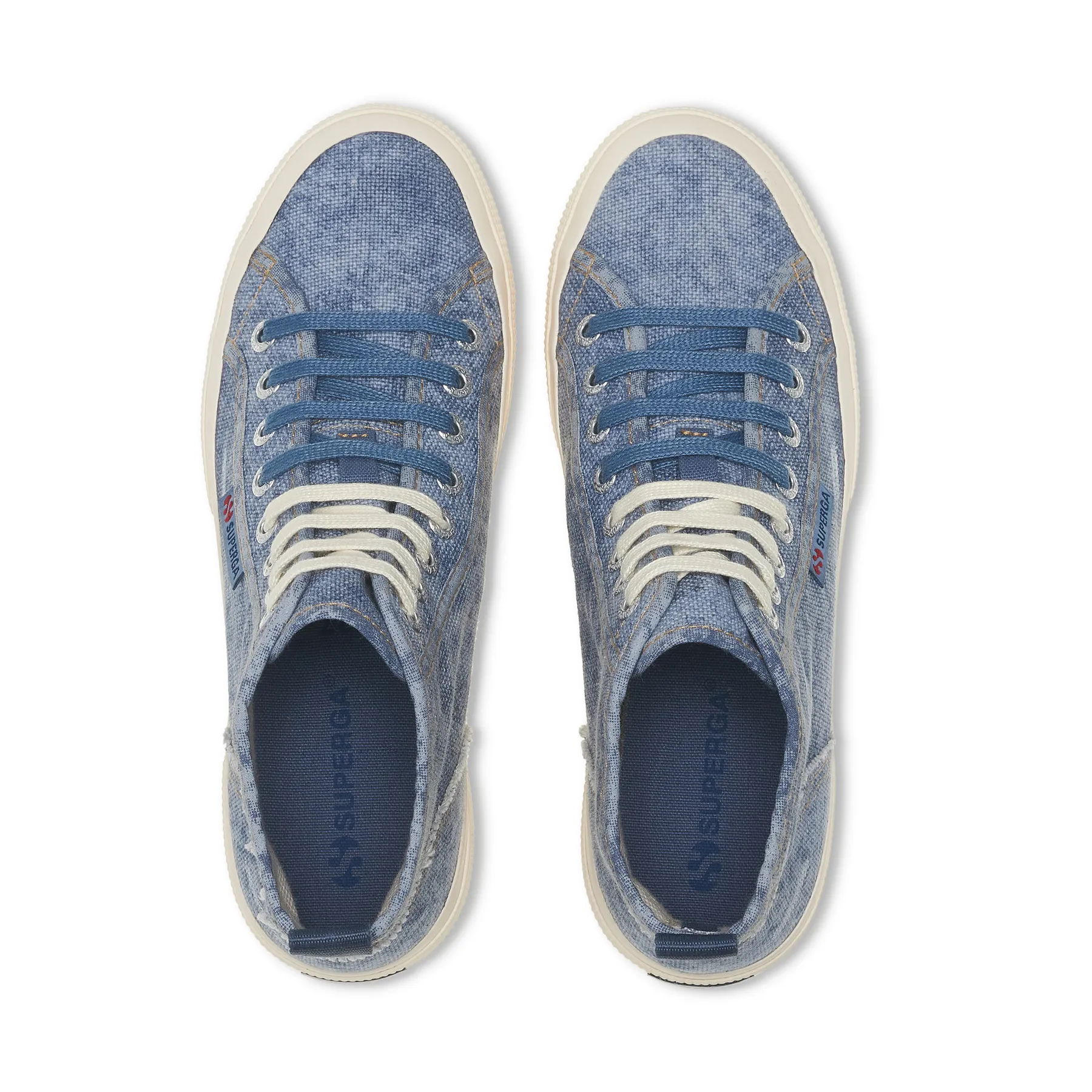 Beyaz 2573 Cotton Denim Destroyed Unisex Beyaz Bilekli Sneaker