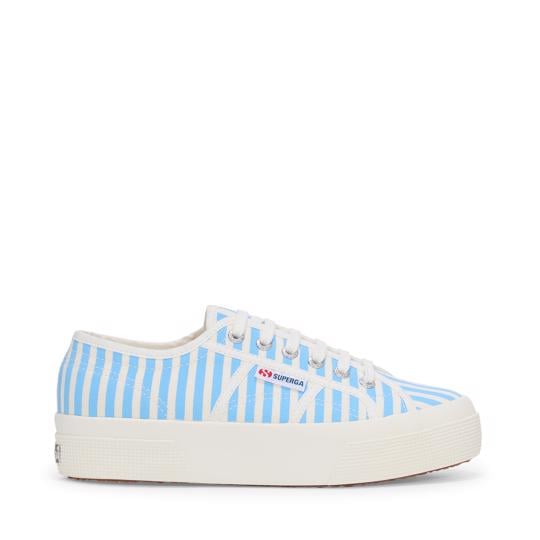 Beyaz 2740 Stripes Print Unisex Beyaz-Mavi Sneaker - Superga®