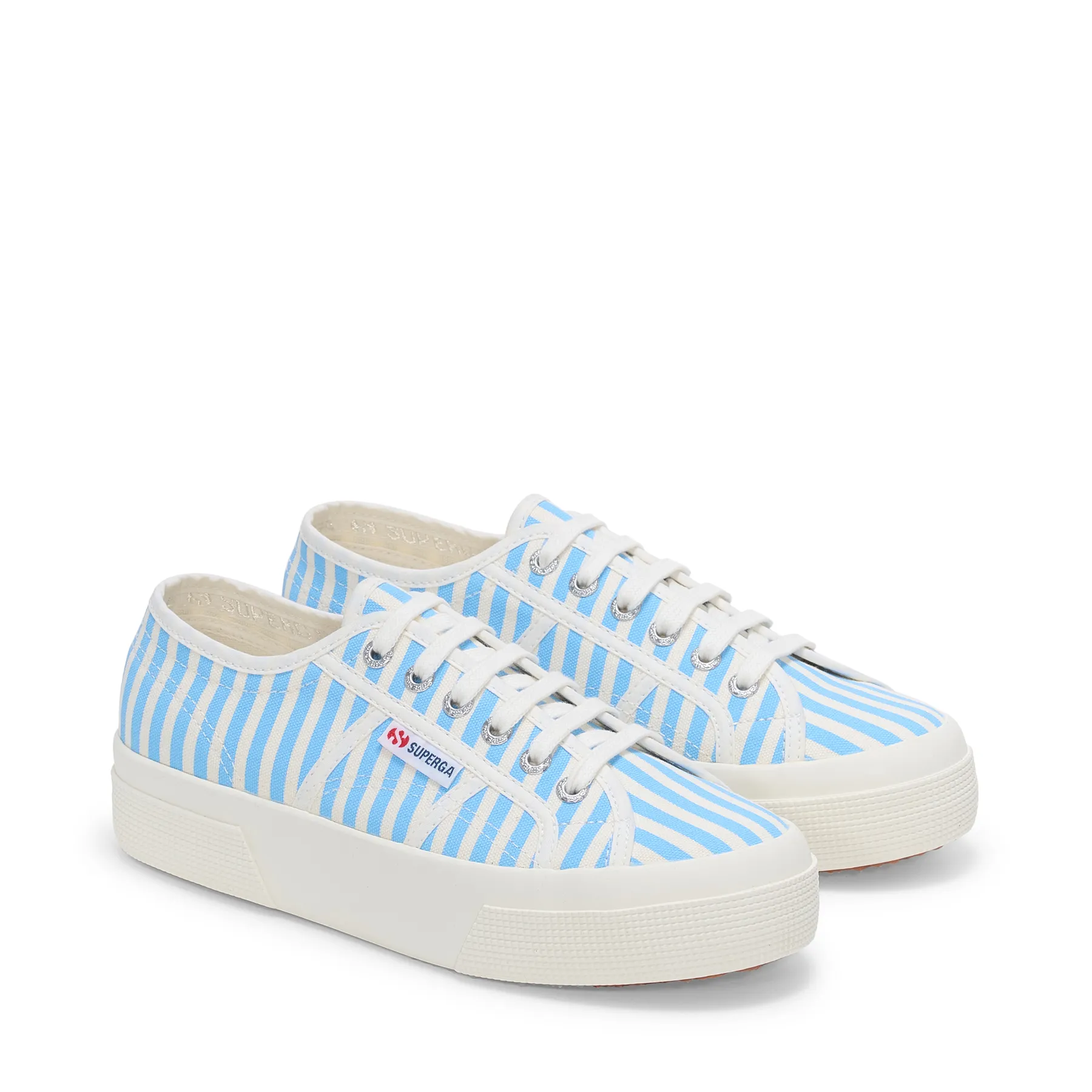 Beyaz 2740 Stripes Print Unisex Beyaz-Mavi Sneaker