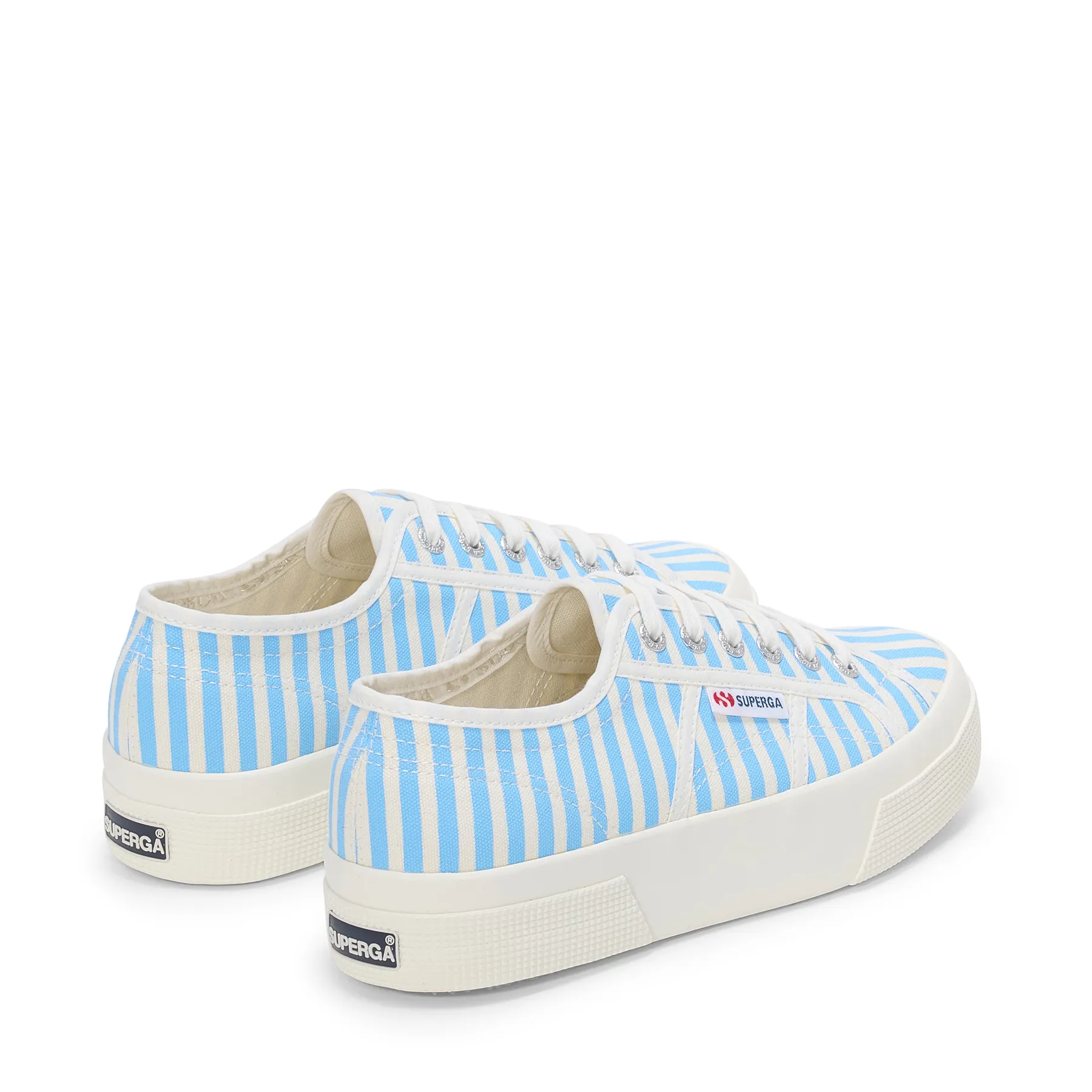 Beyaz 2740 Stripes Print Unisex Beyaz-Mavi Sneaker