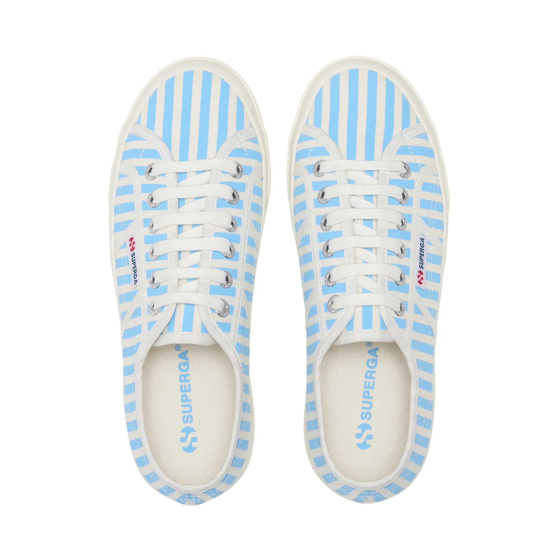 Beyaz 2740 Stripes Print Unisex Beyaz-Mavi Sneaker