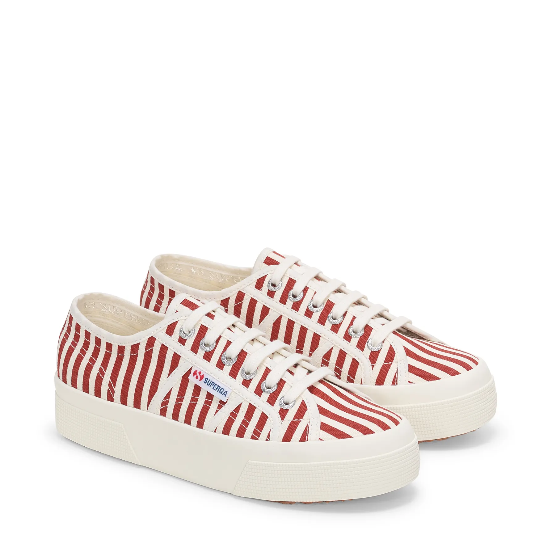 Beyaz 2740 Stripes Print Unisex Beyaz-Kırmızı Sneaker