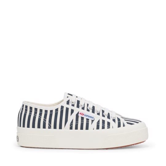 Beyaz 2740 Stripes Print Unisex Beyaz-Lacivert Sneaker - Superga®