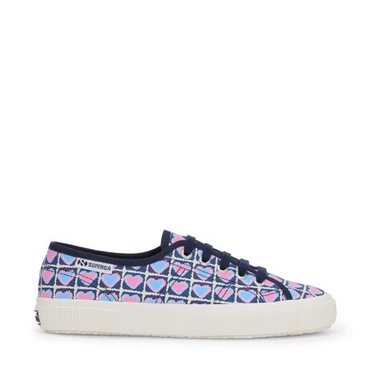 Siyah 3750 Heart Crochet Print Leggera Kadın Siyah-Beyaz Bileksiz Sneaker - Superga®