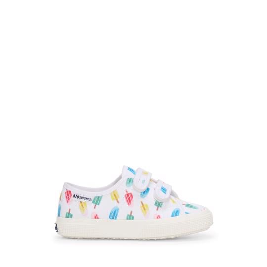 Beyaz 3750 Kids Straps İce Lolly Print Leggera Çocuk Unisex Beyaz Bileksiz Sneaker - Superga®