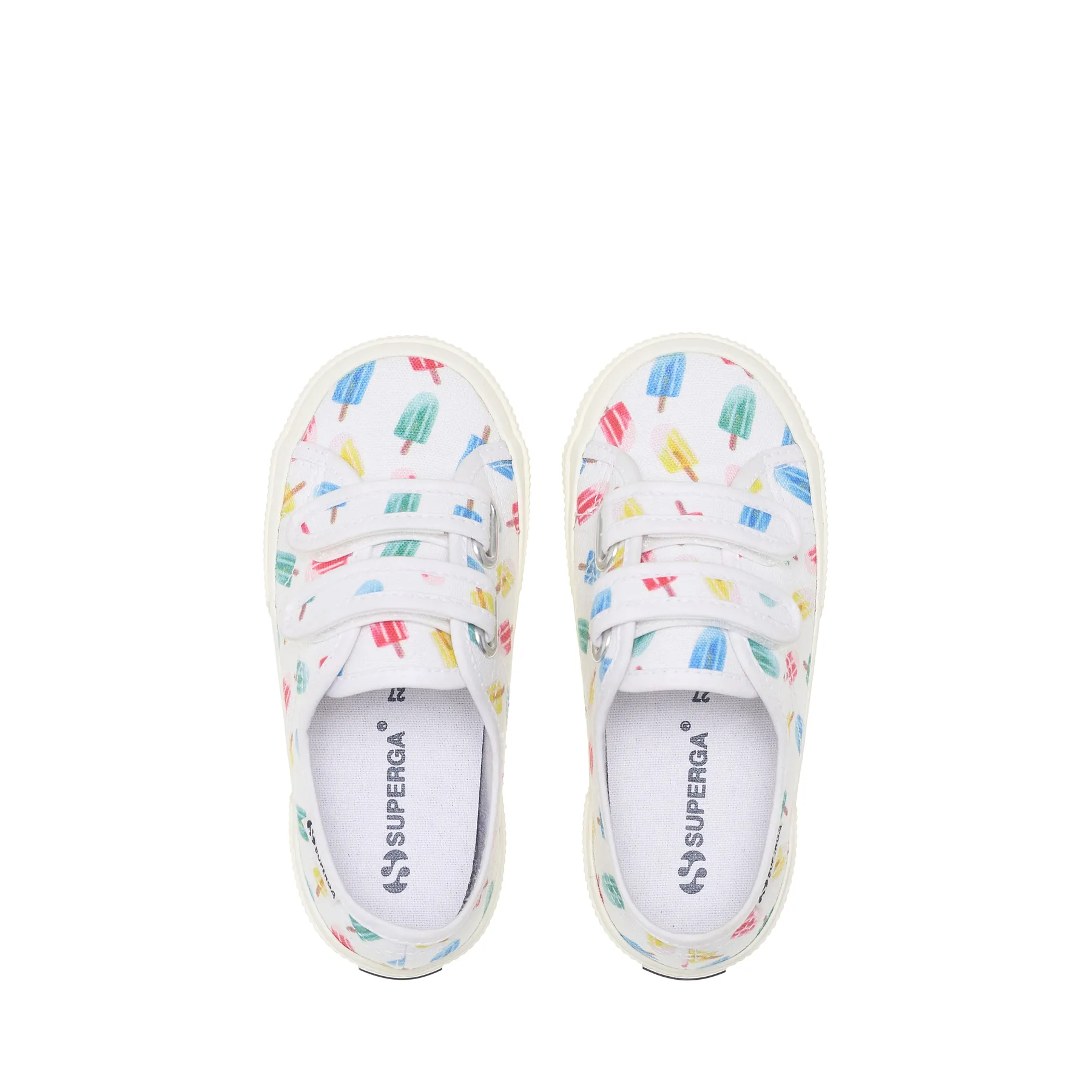 Beyaz 3750 Kids Straps İce Lolly Print Leggera Çocuk Unisex Beyaz Bileksiz Sneaker