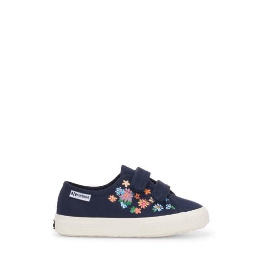 Lacivert 3750 Kids Straps Flower Print Leggera Kız Çocuk Lacivert Bileksiz Sneaker - Superga®