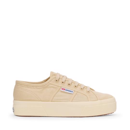 Bej 2740 Platform Linen Kadın Bej Bileksiz Sneaker - Superga®