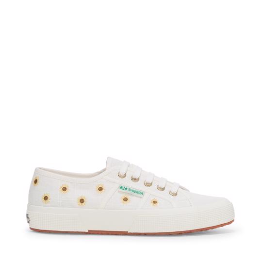 Beyaz 2750 Embroidery Linen Sunflower Kadın Beyaz Bileksiz Sneaker - Superga®