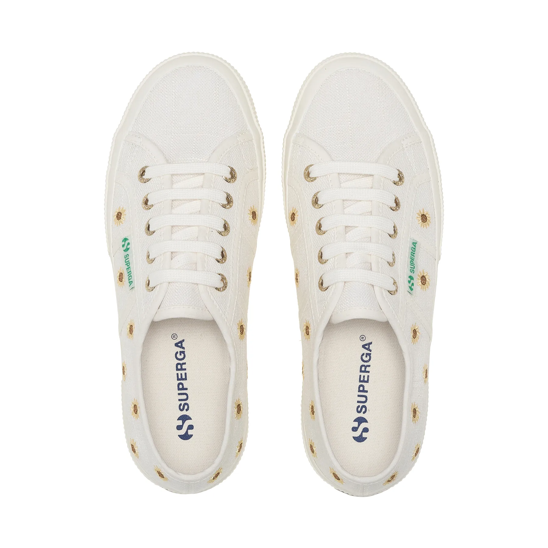 Beyaz 2750 Embroidery Linen Sunflower Kadın Beyaz Bileksiz Sneaker