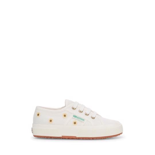 Beyaz 2750 Kids Embroidery Linen Sunflower Çocuk Unisex Beyaz Bileksiz Sneaker - Superga®