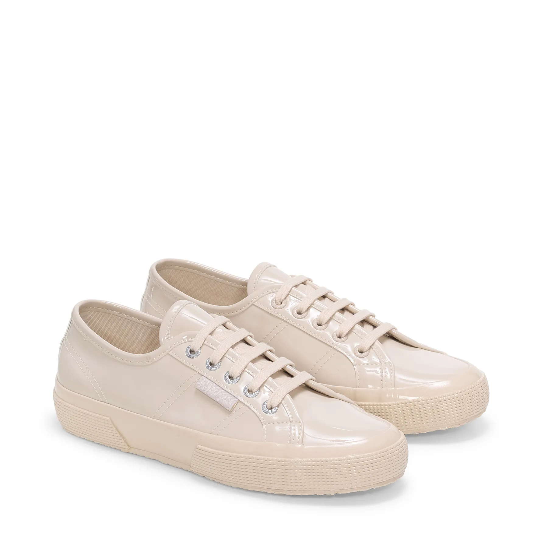 Bej 2750 Vegan Varnish Material Kadın Bej Bileksiz Sneaker