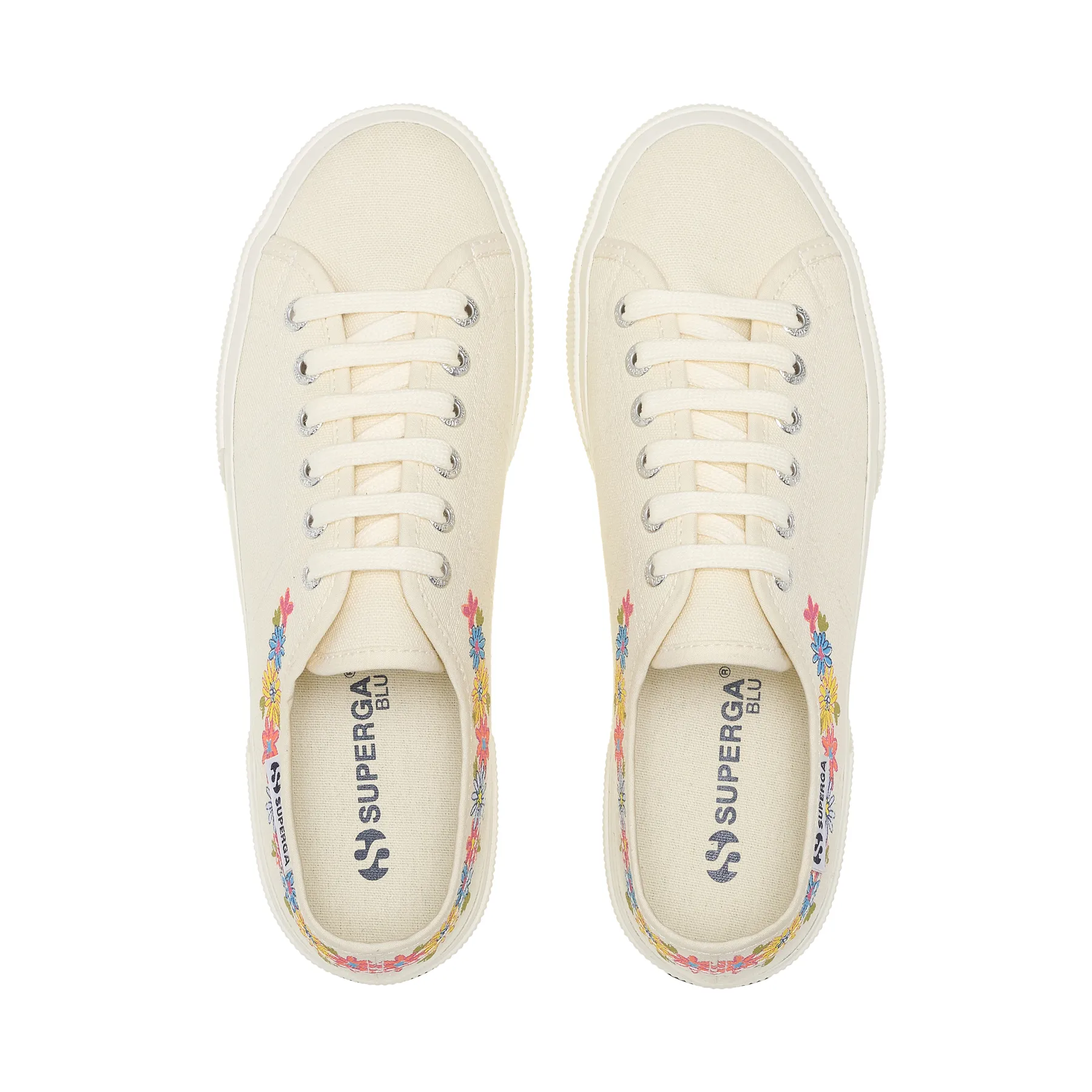 Bej 3740 Platform Flower Print Leggera Kadın Bej Bileksiz Sneaker