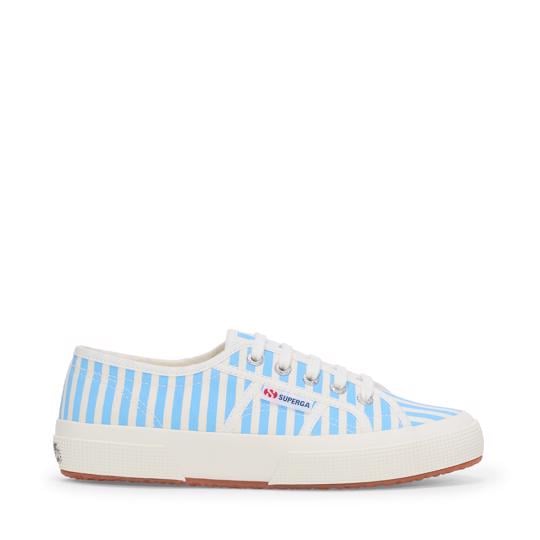 Beyaz 2750 Stripes Print Unisex Beyaz-Mavi Bileksiz Sneaker - Superga®