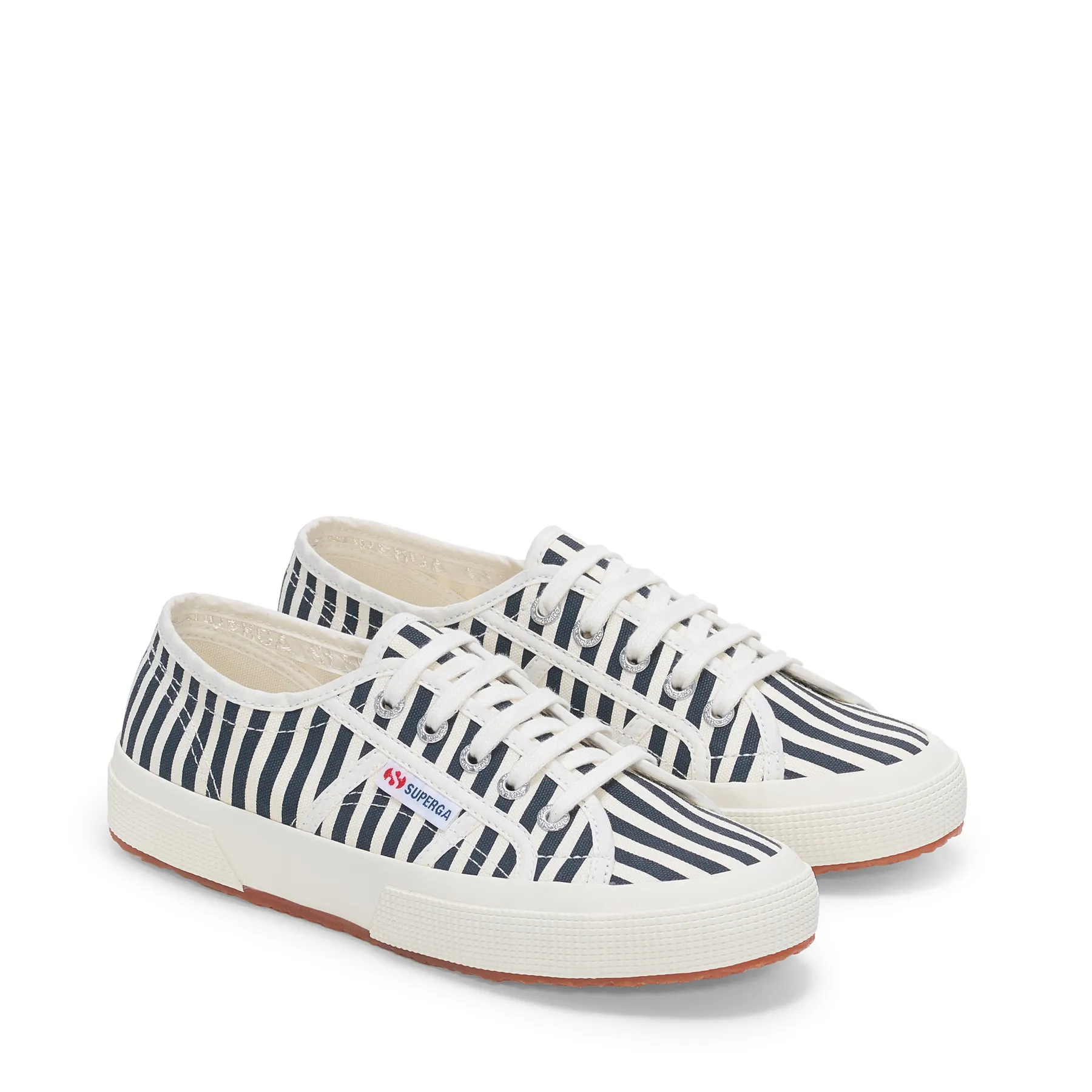 Beyaz 2750 Stripes Print Unisex Beyaz-Lacivert Bileksiz Sneaker