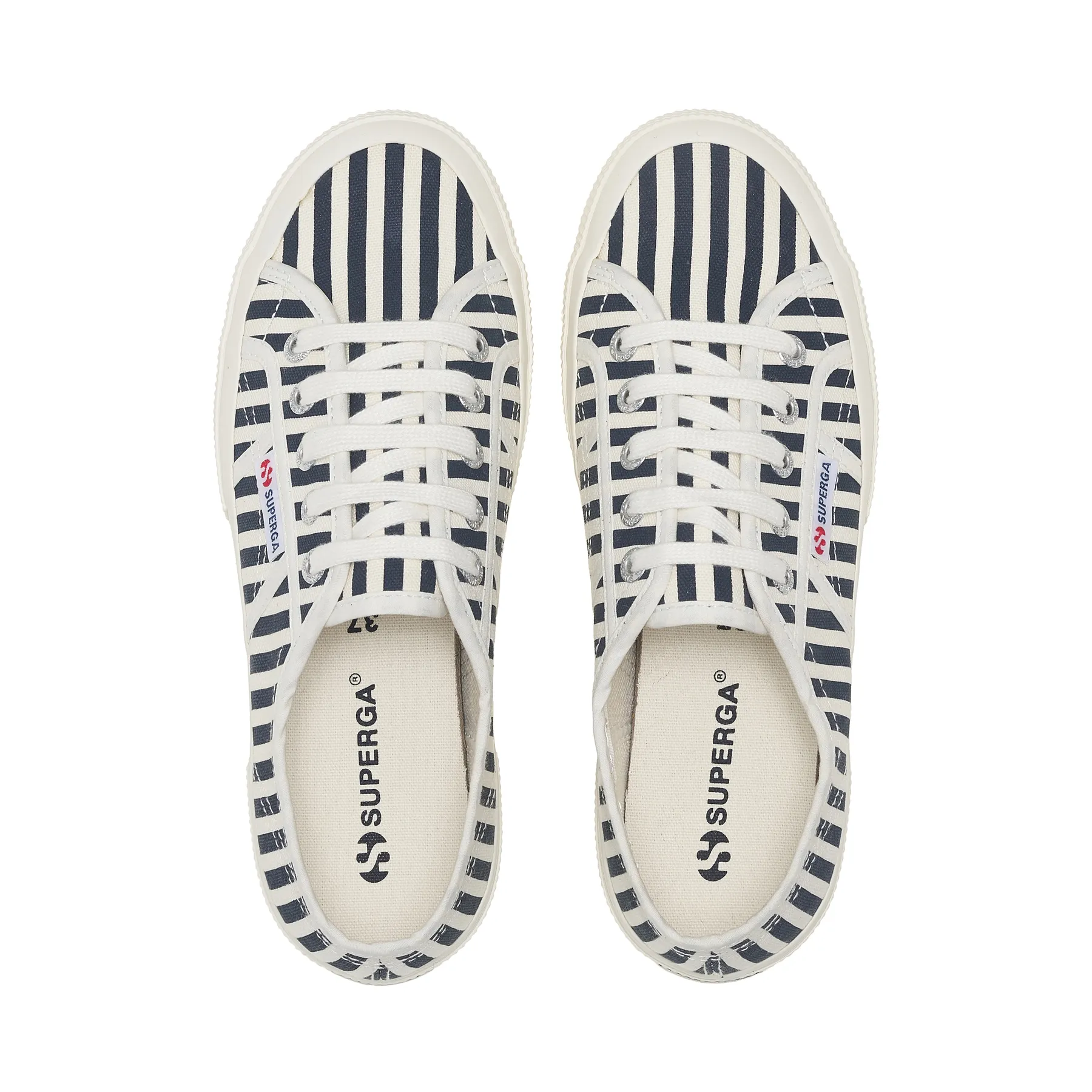 Beyaz 2750 Stripes Print Unisex Beyaz-Lacivert Bileksiz Sneaker