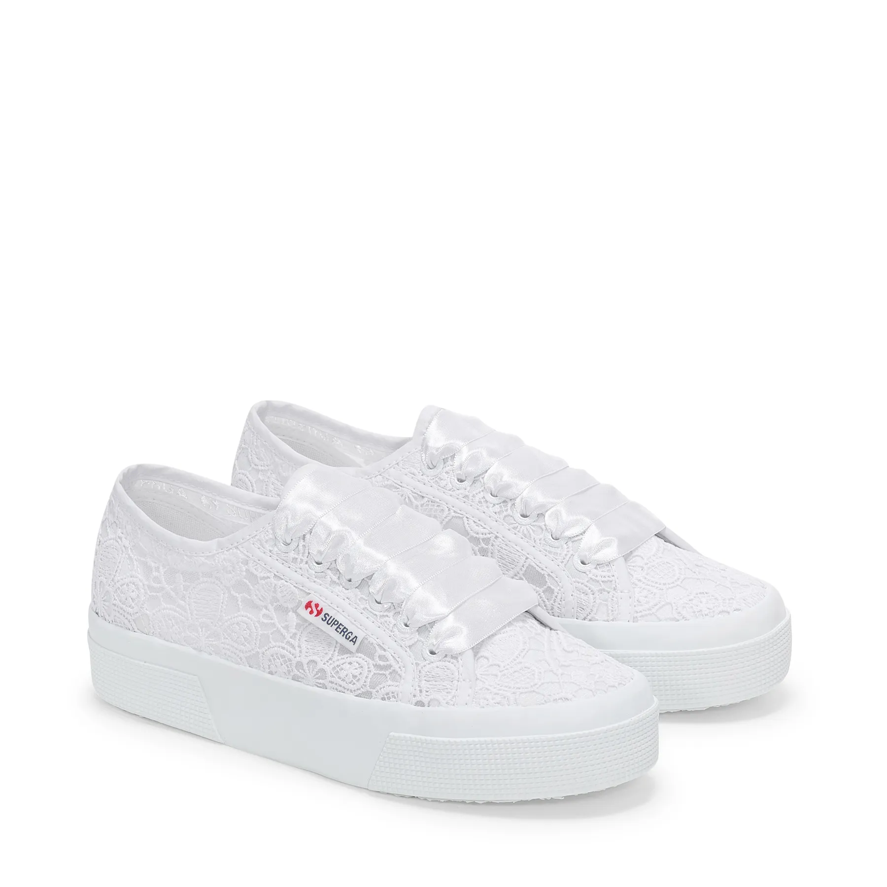 Beyaz 2740 Flower Macrame Kadın Beyaz Sneaker